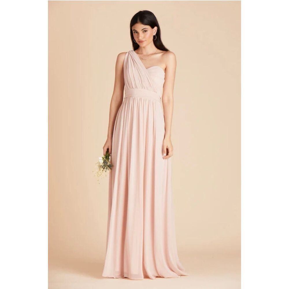 Birdy Grey Blush One-Shoulder Chiffon Prom Dress